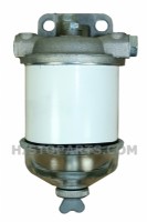 Fuel filter housing with glass bottom
