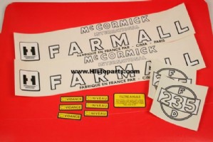Bonnet decal set. farmall F235D