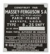 135414 Typeplaatje Franse Massey Ferguson
