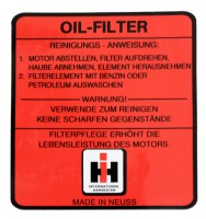 Oil filter decal D-line