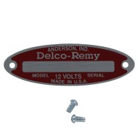 Serienummerplaatje Delco Remy starter of dynamo 12 Volt