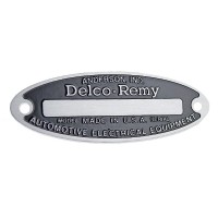 Delco Remy typeplaatje voor 6 volt dynamo of startmotor