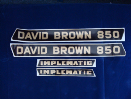 Motorkap stikkerset David Brown 850 Implematic ( zwart met goud)