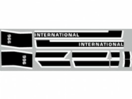 Motorkap stikkerset International 966 (Black Stripe)