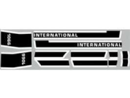 Motorkap stikkerset International 1066 (Black Stripe)