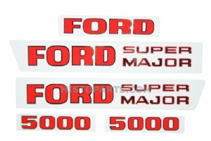 Motorkap stikkerset Ford 5000 Super Major