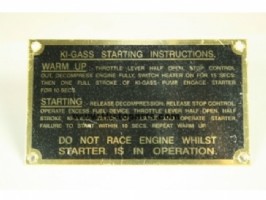 Start instruction plate Ferguson TEF 1952-56