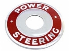 Power steering emblem, John Deere 50 to 820