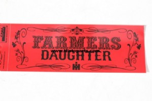 Bumper stikker: FARMERS DAUGHTER. IH