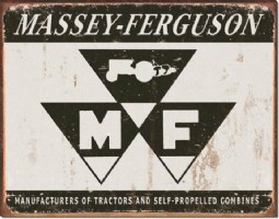 Massey Ferguson logo, metalen werkplaatsbord