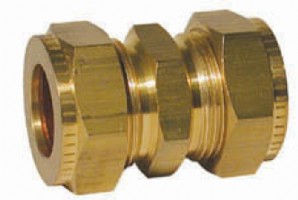 Brass straight coupling 1/4" x 1/4"
