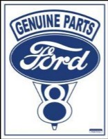 Ford V8, metalen werkplaatsbord