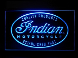 Indian Motorcycle logo, op verlichte acryl plaat