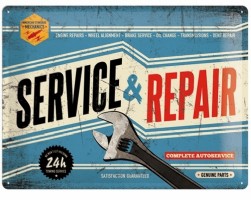 Service and repair, metalen wandbord