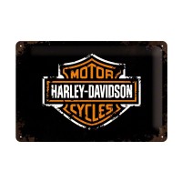 Harley Davidson logo. metalen wandbord 20 x 30 cm