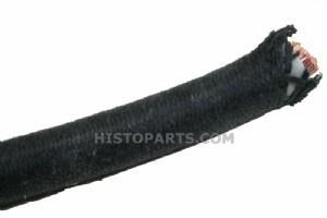 Black Cotton Braided Battery Cable, 35qmm.