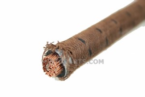Cotton Braided Battery Cable (Brown w/ Black Tracer)
