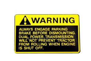 DECAL Warning Engage Parking Brake.(Dash)