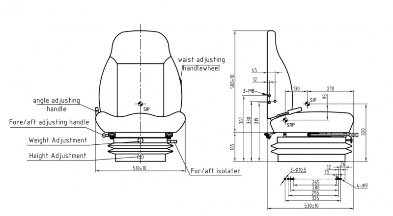 Luchtgeveerde stoel Histoparts