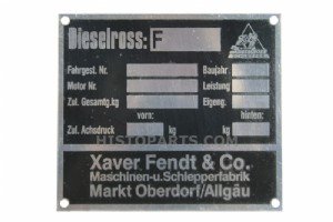 Serial number plate, Fendt