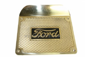 Step plates, solid brass, Ford script