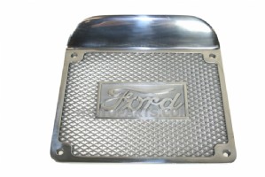 Step plates, polished aluminum, Ford script