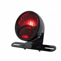 DUO Lamp, Motorcycle Rear Fender Tail Light w/ Red Glass Lens
