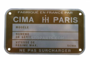 Serial Number Plate, French Farmall