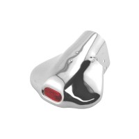 Exhaust Deflector - Stainless Steel With Red Glass