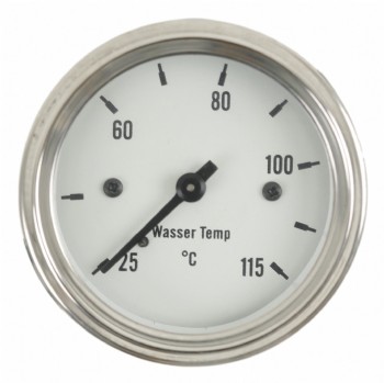 Temperatuurmeter watergekoeld 60mm wit