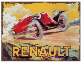 Renault aquarelle, metal wall sign 