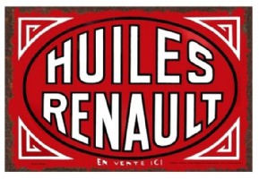 Renault Huiles, Metalen wandbord