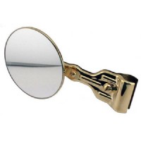 Side view mirror with brass clamp