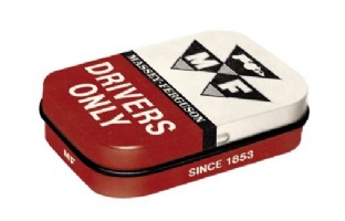 Blikken doosje gevuld met pepermuntjes. Massey Ferguson