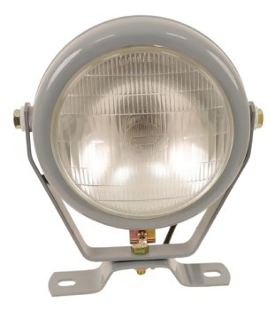 Ploeglamp of werktuiglamp grijs voorkant