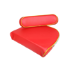 Zitkussenset rood met gele bies voor David Brown