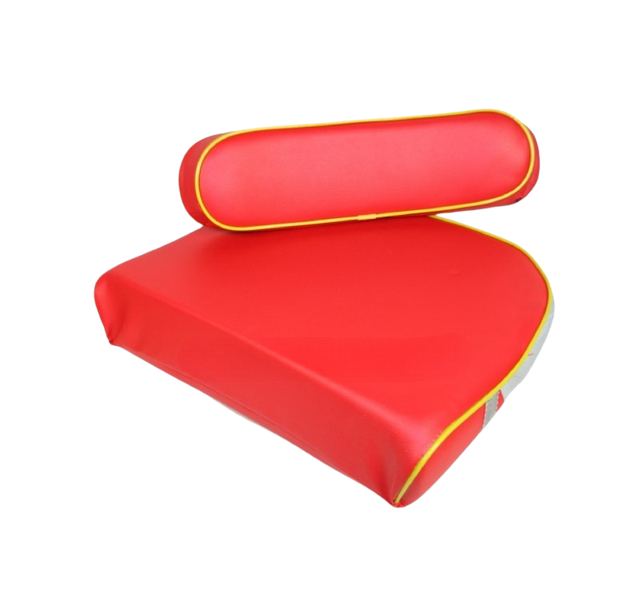 Zitkussenset rood met gele bies voor David Brown