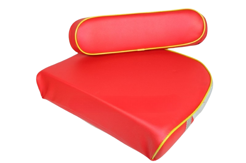 Zitkussenset rood met gele bies voor David Brown
