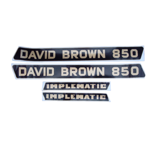 Motorkap stikkerset David Brown 850 Implematic ( zwart met goud)