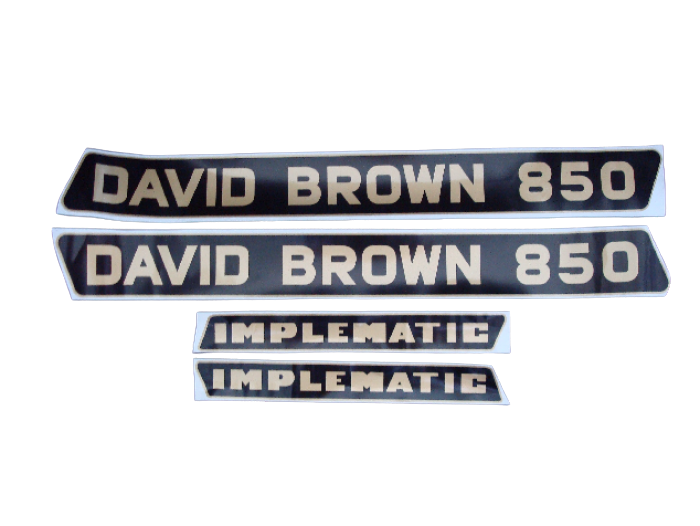 Motorkap stikkerset David Brown 850 Implematic ( zwart met goud)