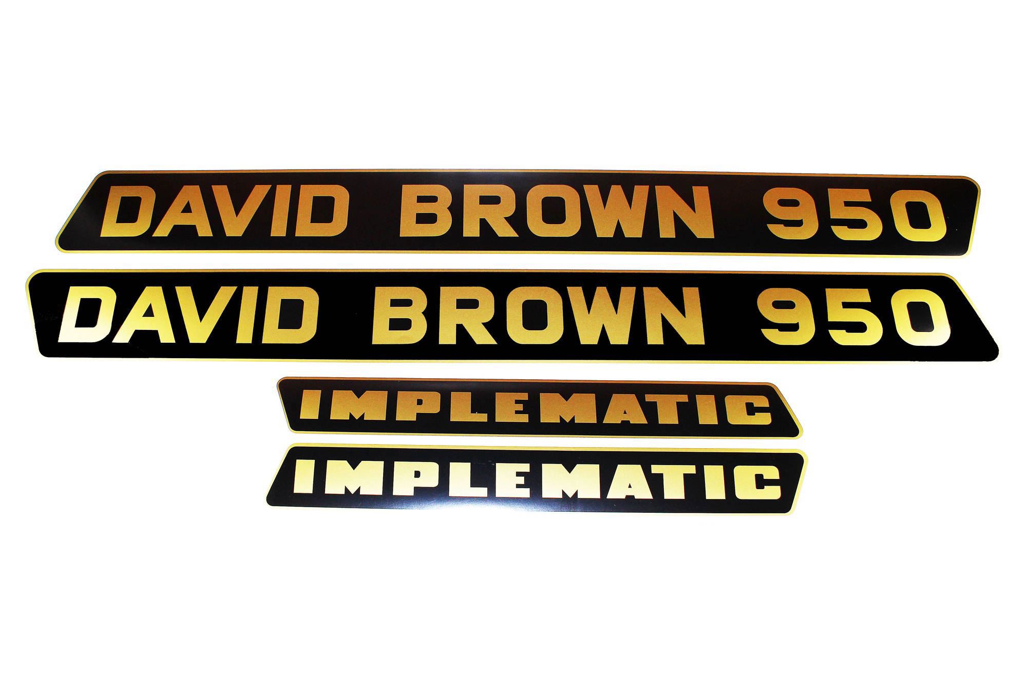 Motorkap stikkerset David Brown 950 Implematic ( zwart met goud)
