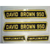 Motorkap stikkerset David Brown 950 Implematic ( zwart met geel)