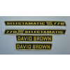 Decalset Bonnet, David Brown 770, 12 speed, (black & gold)