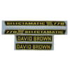 Motorkap stikkerset David Brown, 770, 12 speed ( Zwart en geel)