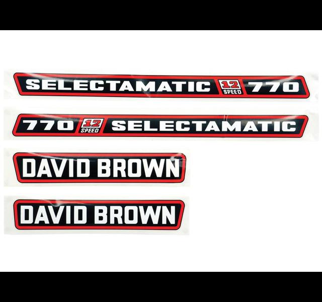 Decalset Bonnet, David Brown 770 select., (black, red & white)