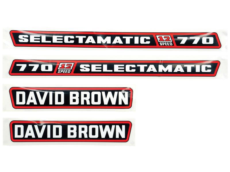 Decalset Bonnet, David Brown 770 select., (black, red & white)