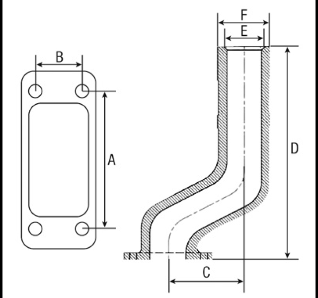 Exhaust stack International  553, 624, 654, 724, 824. Histoparts