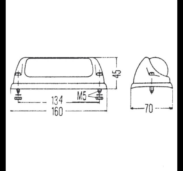 Rearlight with indicator light, Left, Hella model in detail