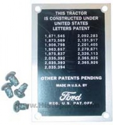 Ford 8N typeplaatje (1948-52)