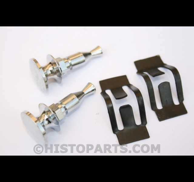 Chrome knob & clip kit, Ford grille.